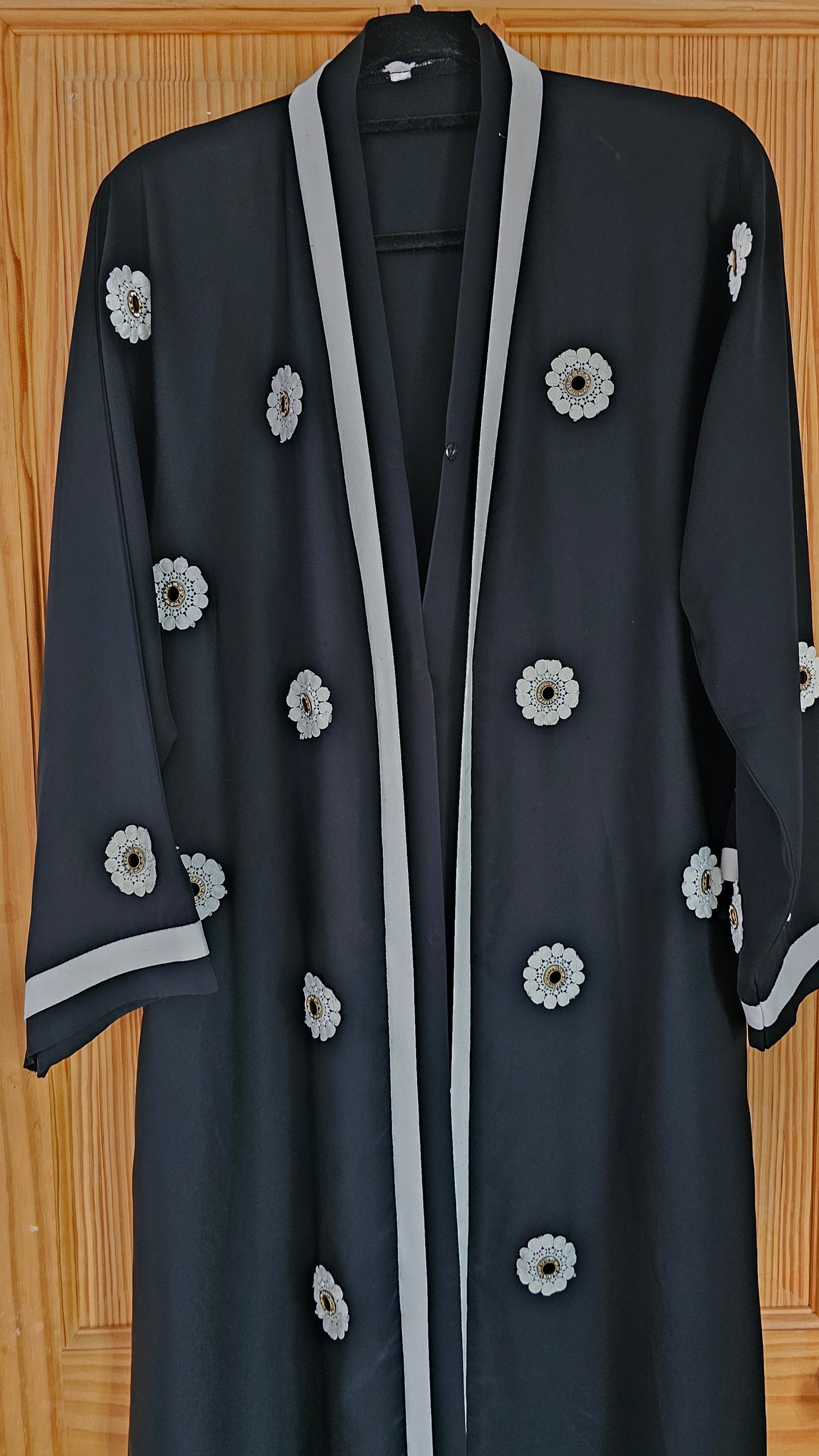 Black Flowery Abaya